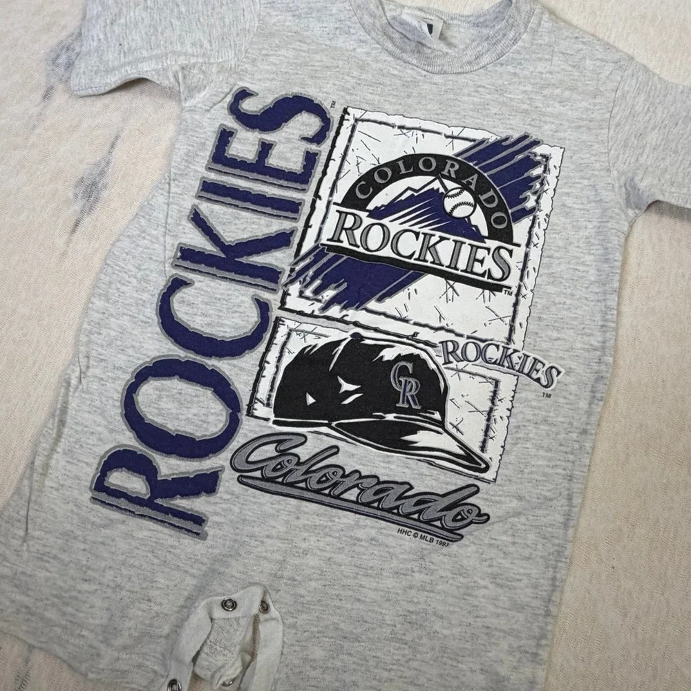 Vintage 1993 Colorado Rockies Baby Romper 24‎ Months MLB USA Made One-Piece